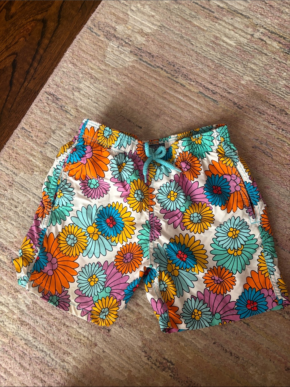 Vilebrequin Kids Floral Swim Shorts - Orange, Teal, Yellow, Pink, Purple, White